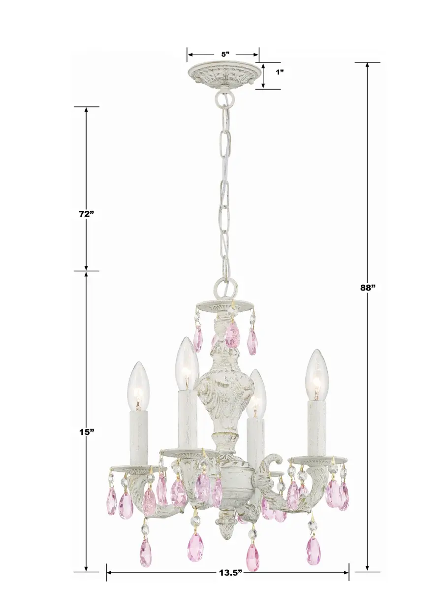 Paris Market 13.5" Antique White Chandelier - Image 10
