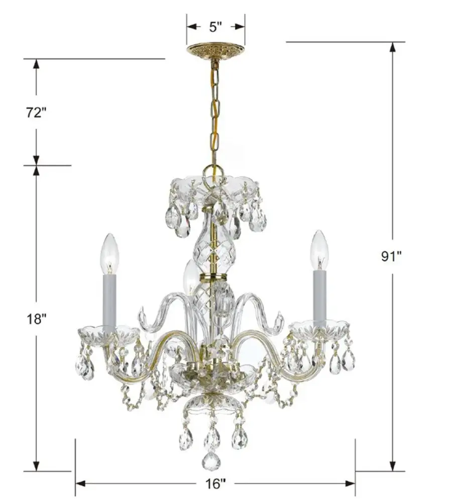 Traditional Crystal 16" Mini Chandelier - Image 11