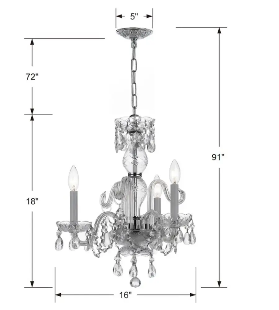 Traditional Crystal 16" Mini Chandelier - Image 5