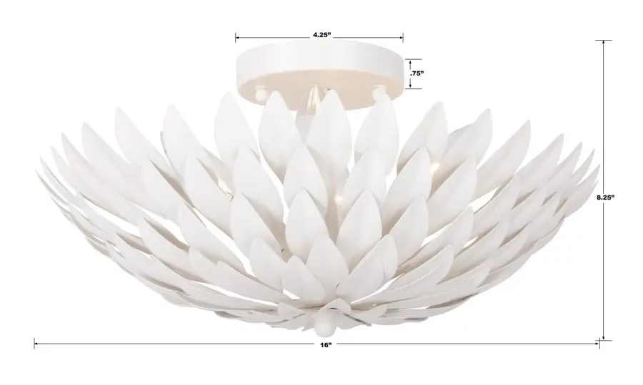 Broche 16" Semi Flush Mount in Antique Gold - Image 16