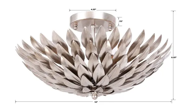 Broche 16" Semi Flush Mount in Antique Gold - Image 25
