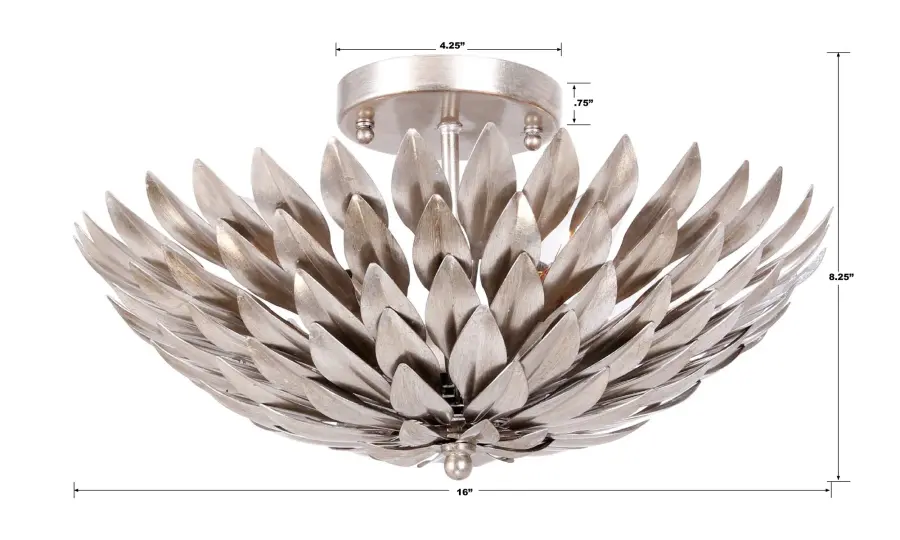 Broche 16" Semi Flush Mount in Antique Gold - Image 25