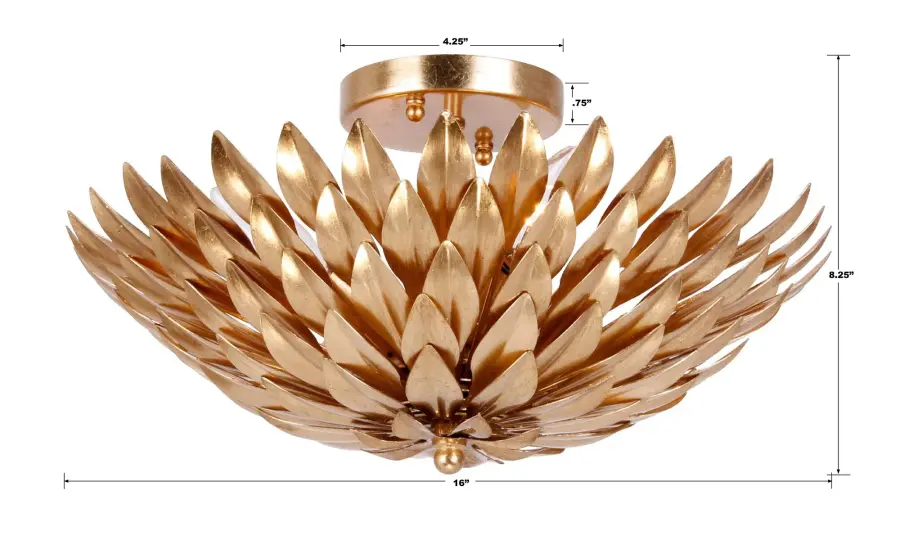 Broche 16" Semi Flush Mount in Antique Gold - Image 6