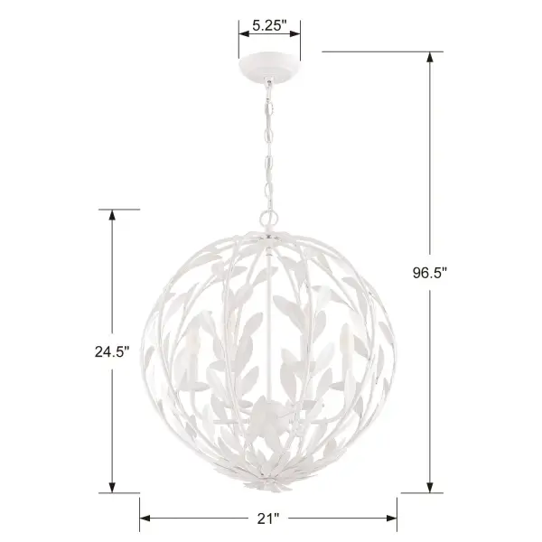 Broche 21" Matte White Chandelier - Image 15