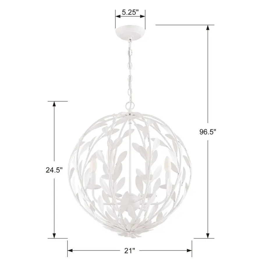 Broche 21" Matte White Chandelier - Image 15