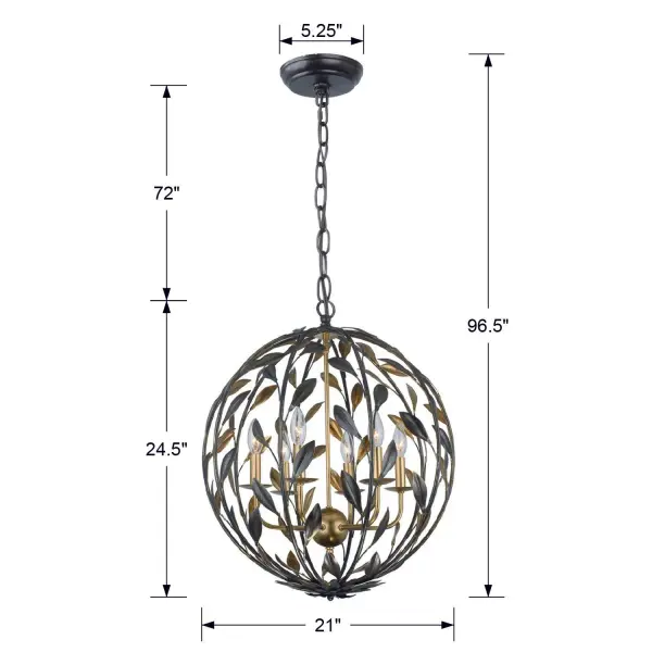 Broche 21" Matte White Chandelier - Image 7