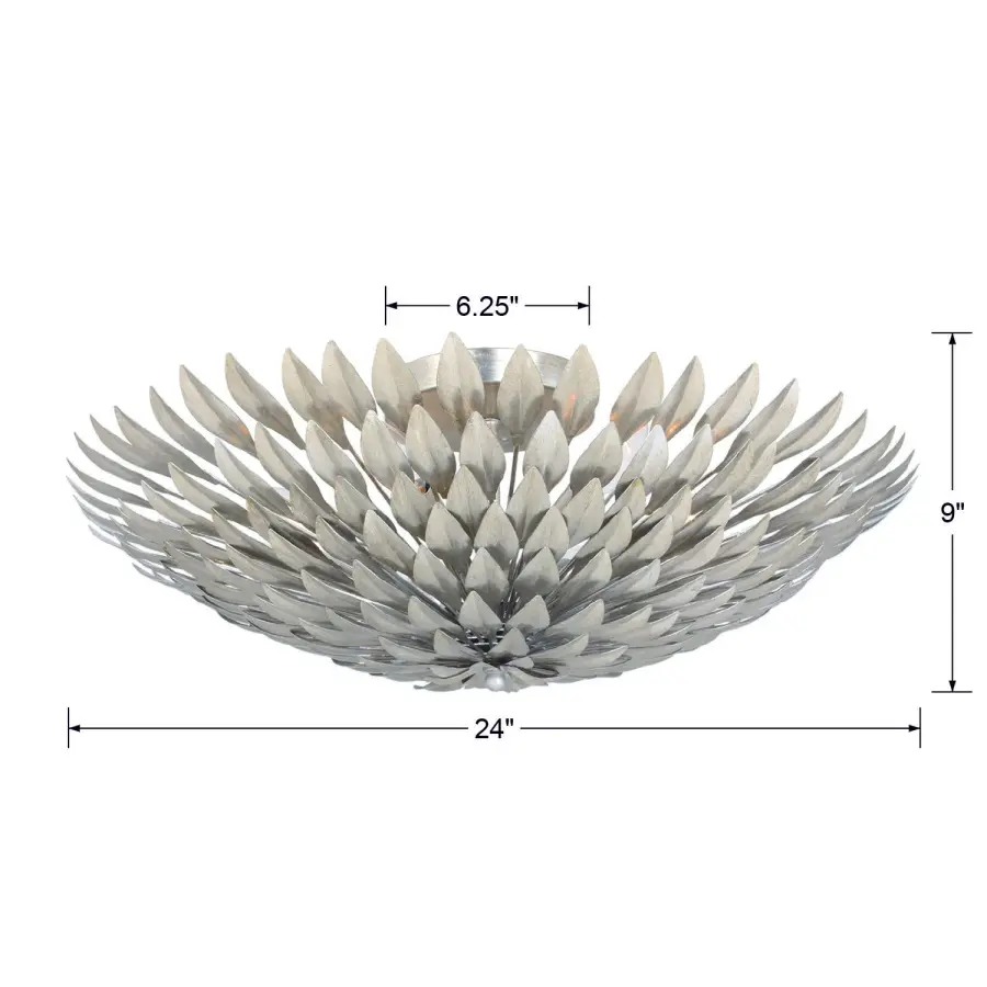 Broche 24" Semi Flush Mount in Antique Gold - Image 17