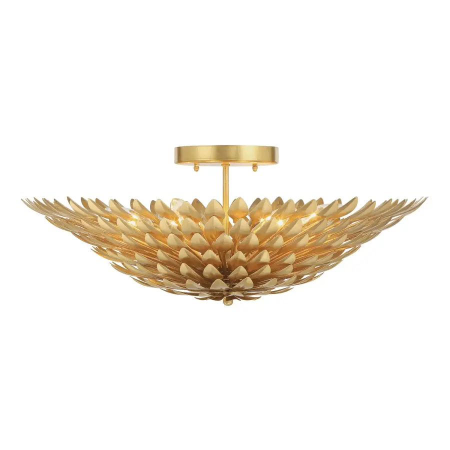 Broche 24" Semi Flush Mount in Antique Gold - Image 3