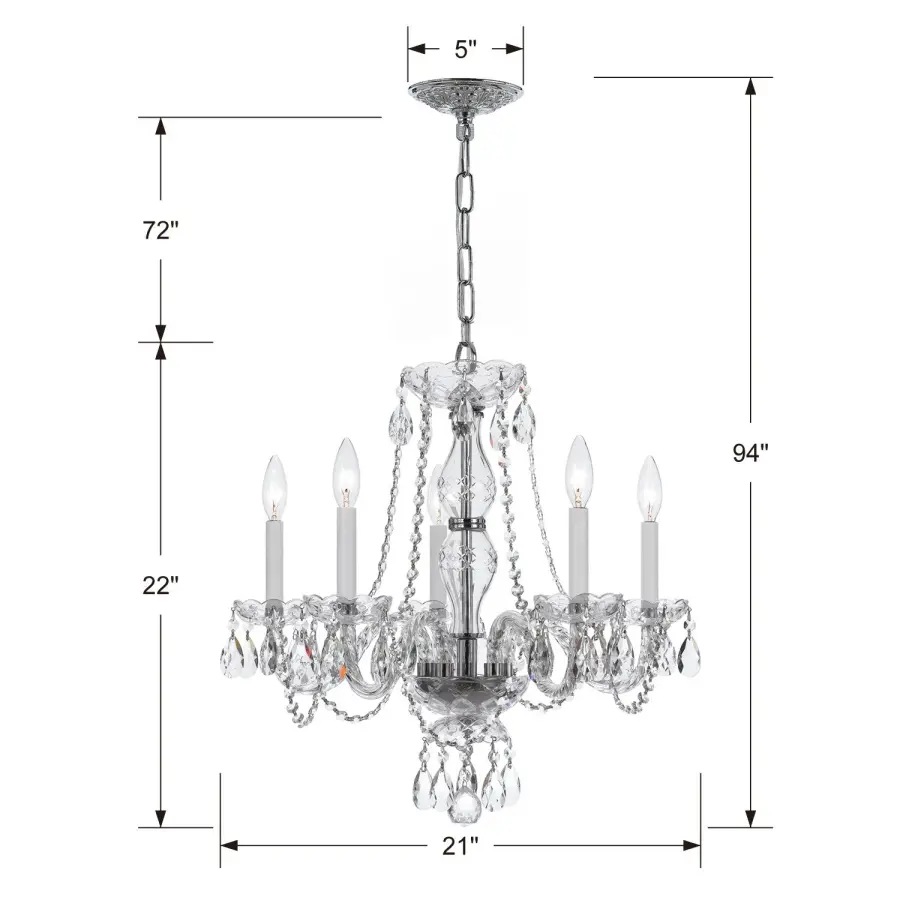 Traditional Crystal 21" Chandelier - Image 5