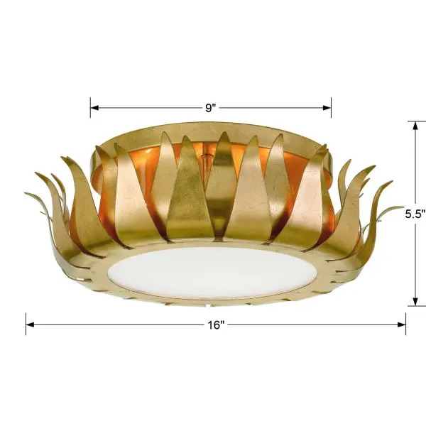 Broche 16" Flush Mount in Antique Gold - Image 3