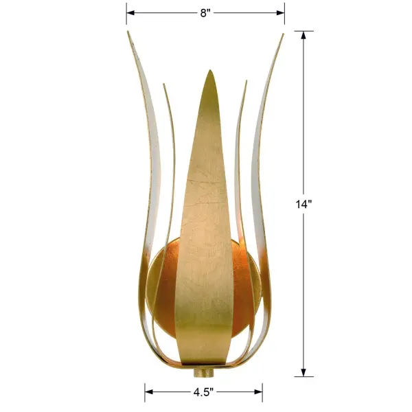 Broche 8" Antique Gold Sconce - Image 7