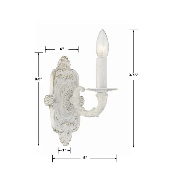 Paris Market 5" Sconce in Antique White - Image 5