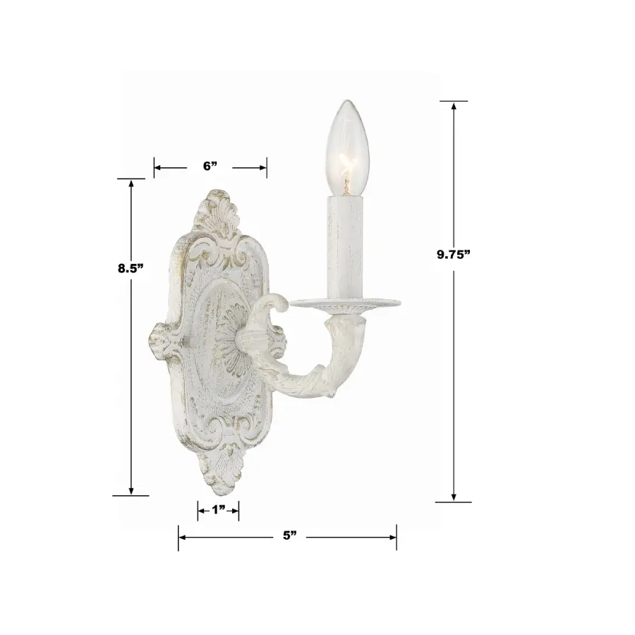 Paris Market 5" Sconce in Antique White - Image 5