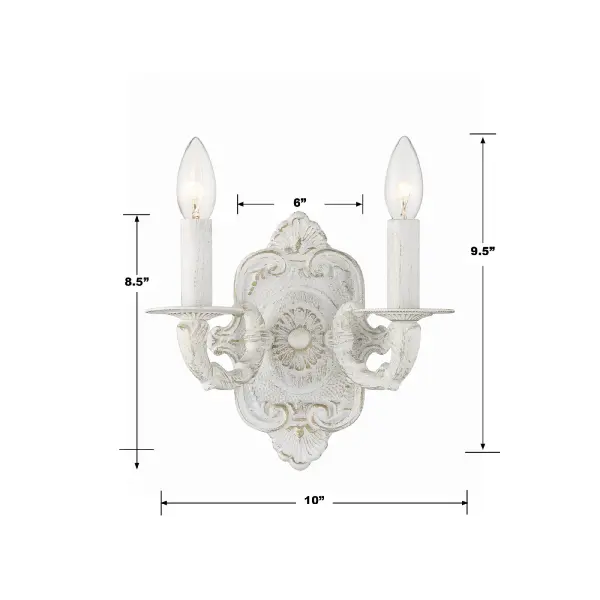Paris Market 10" Antique White Sconce - Image 5