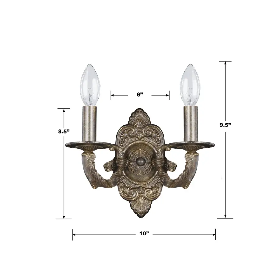 Paris Market 10" Antique White Sconce - Image 8