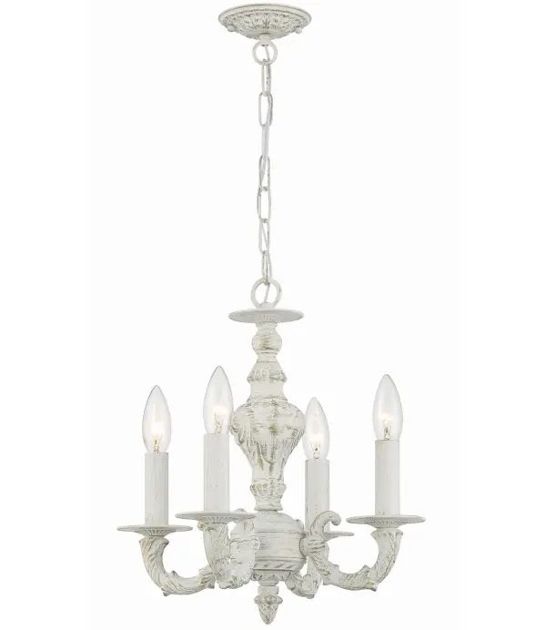Paris Market 13.5" Chandelier in Antique White - Image 1
