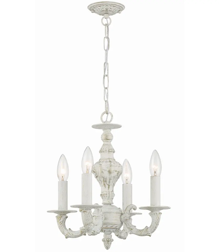 Paris Market 13.5" Chandelier in Antique White - Image 1