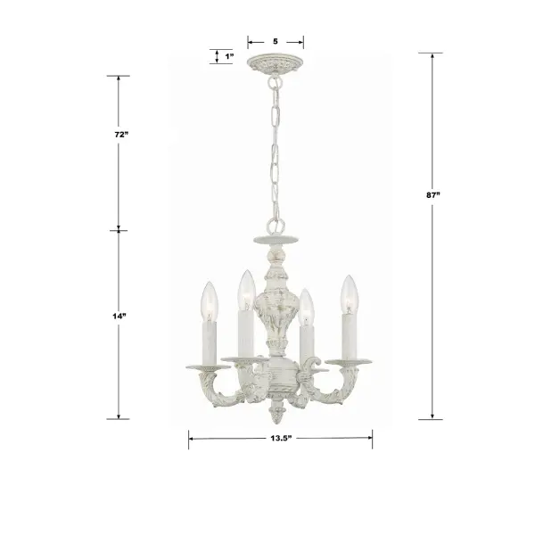 Paris Market 13.5" Chandelier in Antique White - Image 6