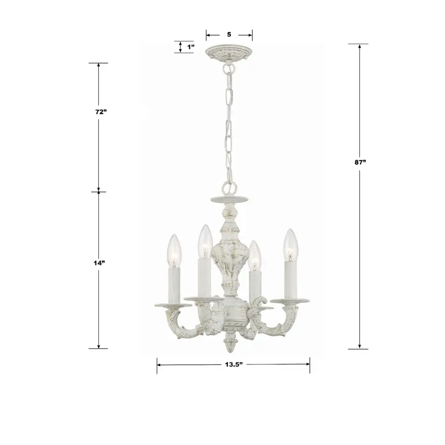 Paris Market 13.5" Chandelier in Antique White - Image 6