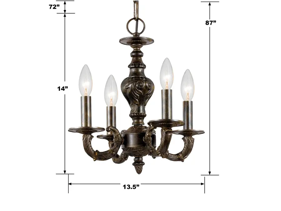 Paris Market 13.5" Chandelier in Antique White - Image 9