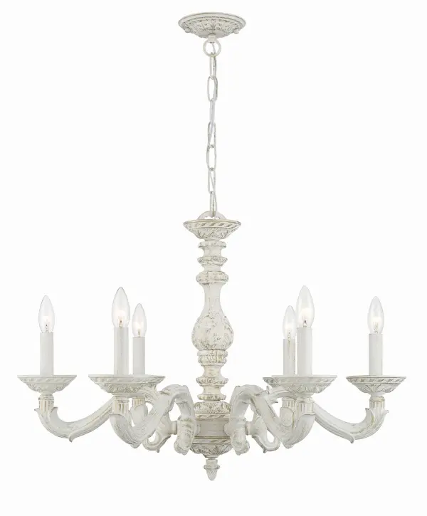 Paris Market 28" Chandelier in Antique White - Image 1