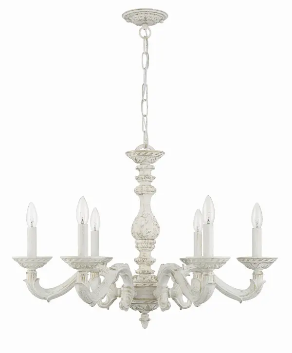 Paris Market 28" Chandelier in Antique White - Image 3