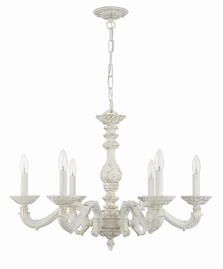 Paris Market 28" Chandelier in Antique White - Image 3