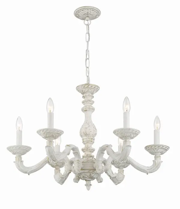 Paris Market 28" Chandelier in Antique White - Image 4