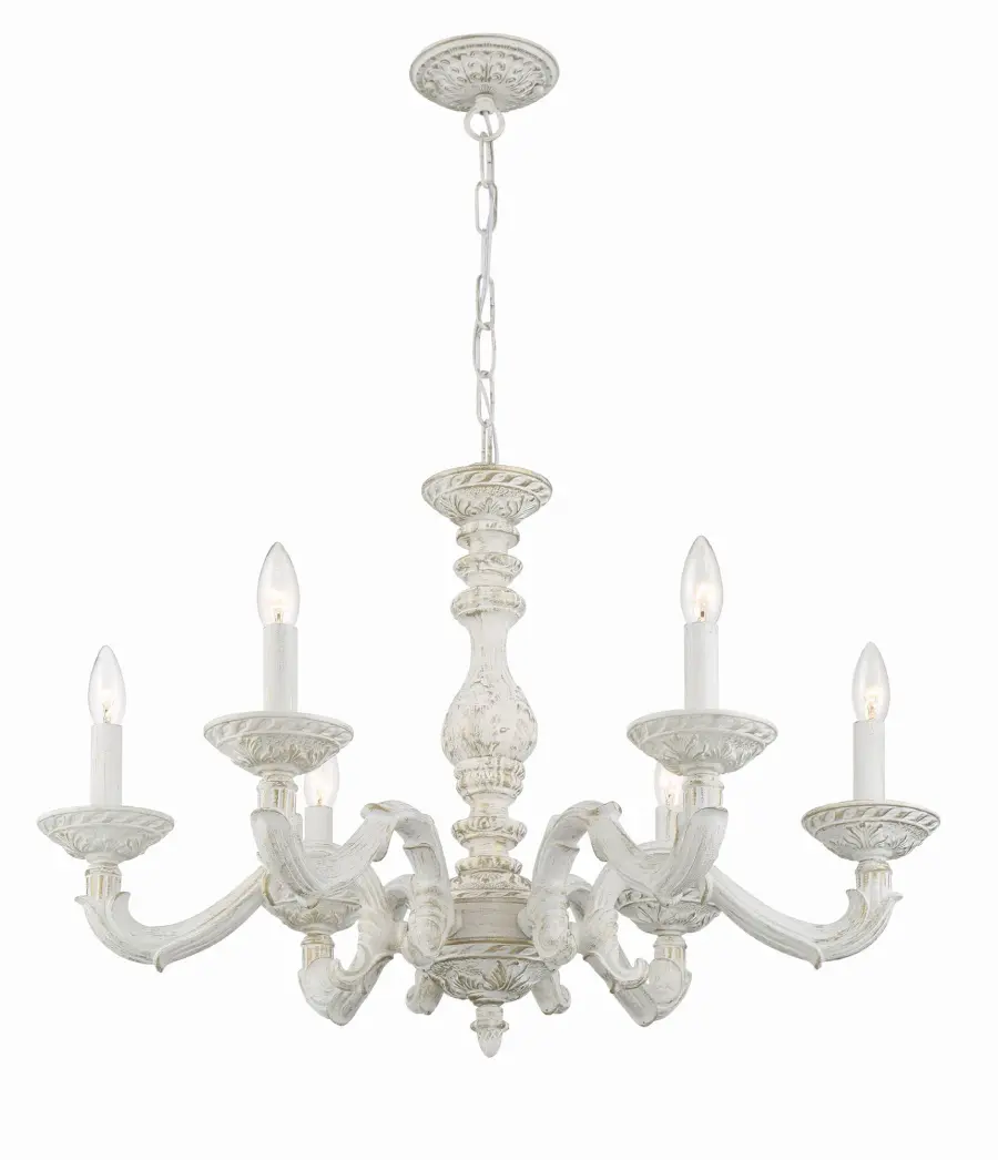Paris Market 28" Chandelier in Antique White - Image 4
