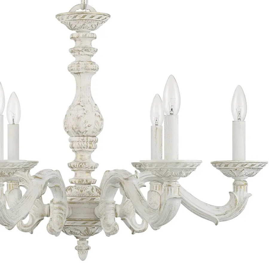 Paris Market 28" Chandelier in Antique White - Image 5