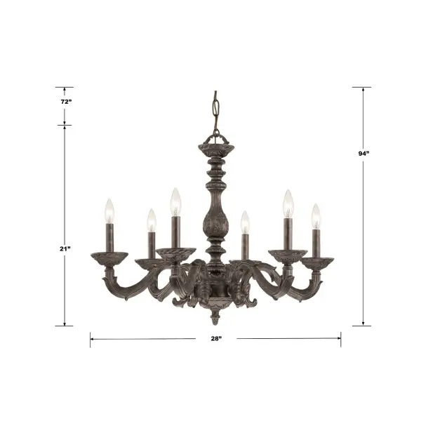 Paris Market 28" Chandelier in Antique White - Image 9