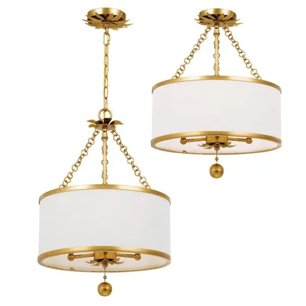 Broche 14" Antique Gold Chandelier - Image 3