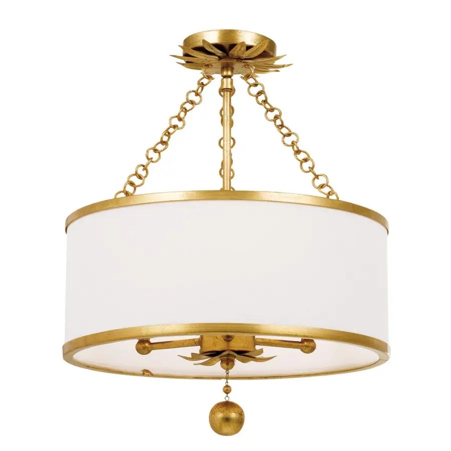 Broche 14" Semi Flush Mount in Antique Gold - Image 1