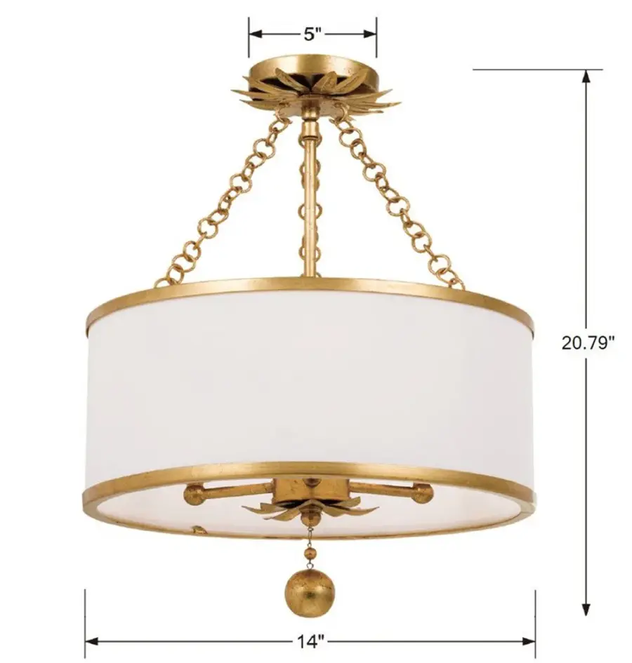 Broche 14" Semi Flush Mount in Antique Gold - Image 4