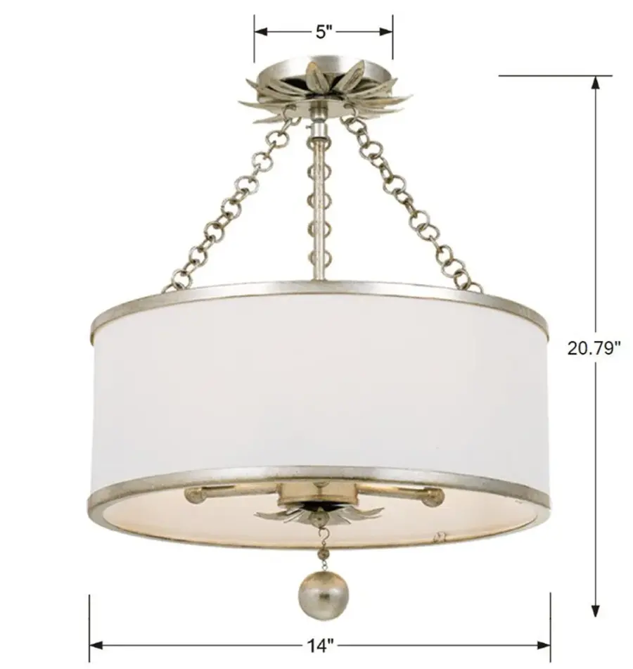 Broche 14" Semi Flush Mount in Antique Gold - Image 9