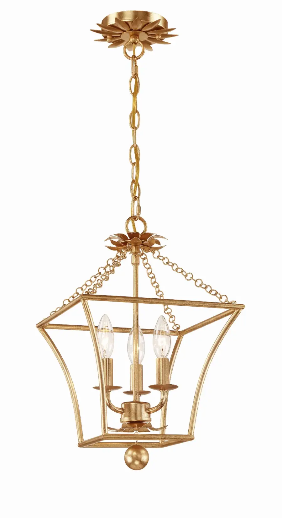 Broche 11" Chandelier in Antique Gold - Image 1
