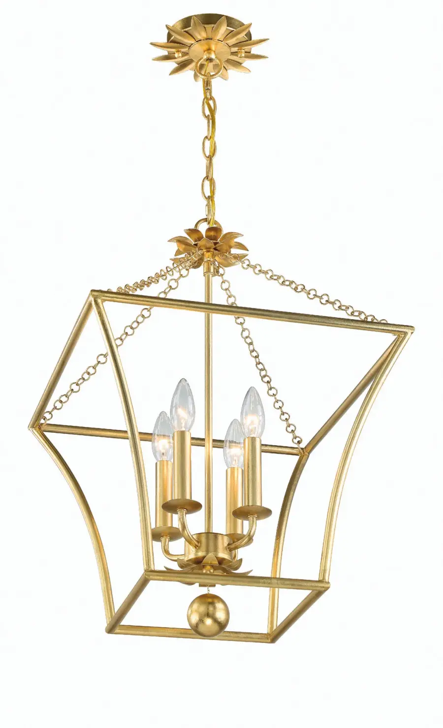 Broche 11" Chandelier in Antique Gold - Image 2