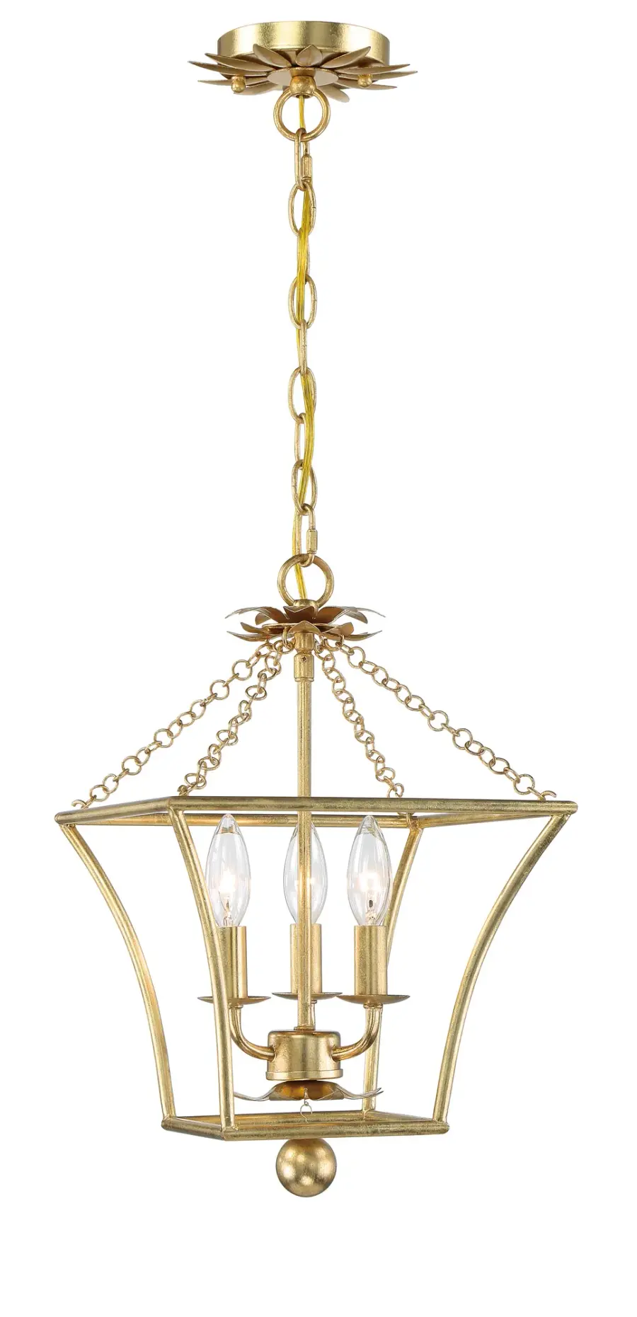 Broche 11" Chandelier in Antique Gold - Image 3