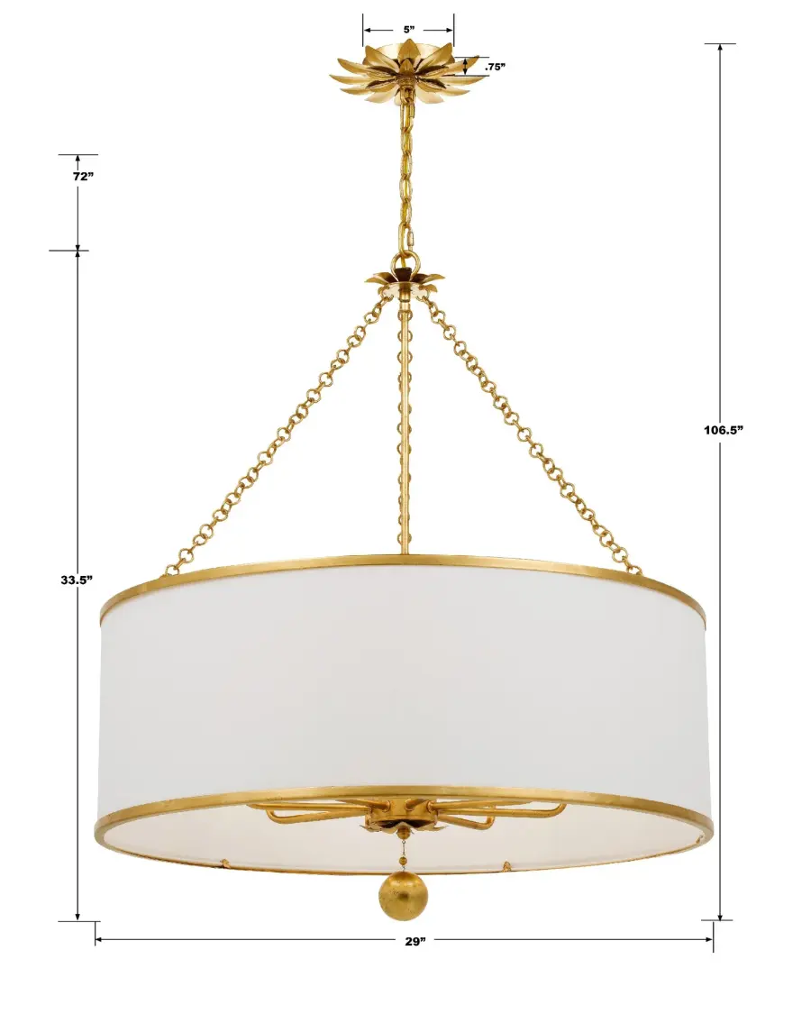 Broche 29" Chandelier in Antique Gold - Image 7