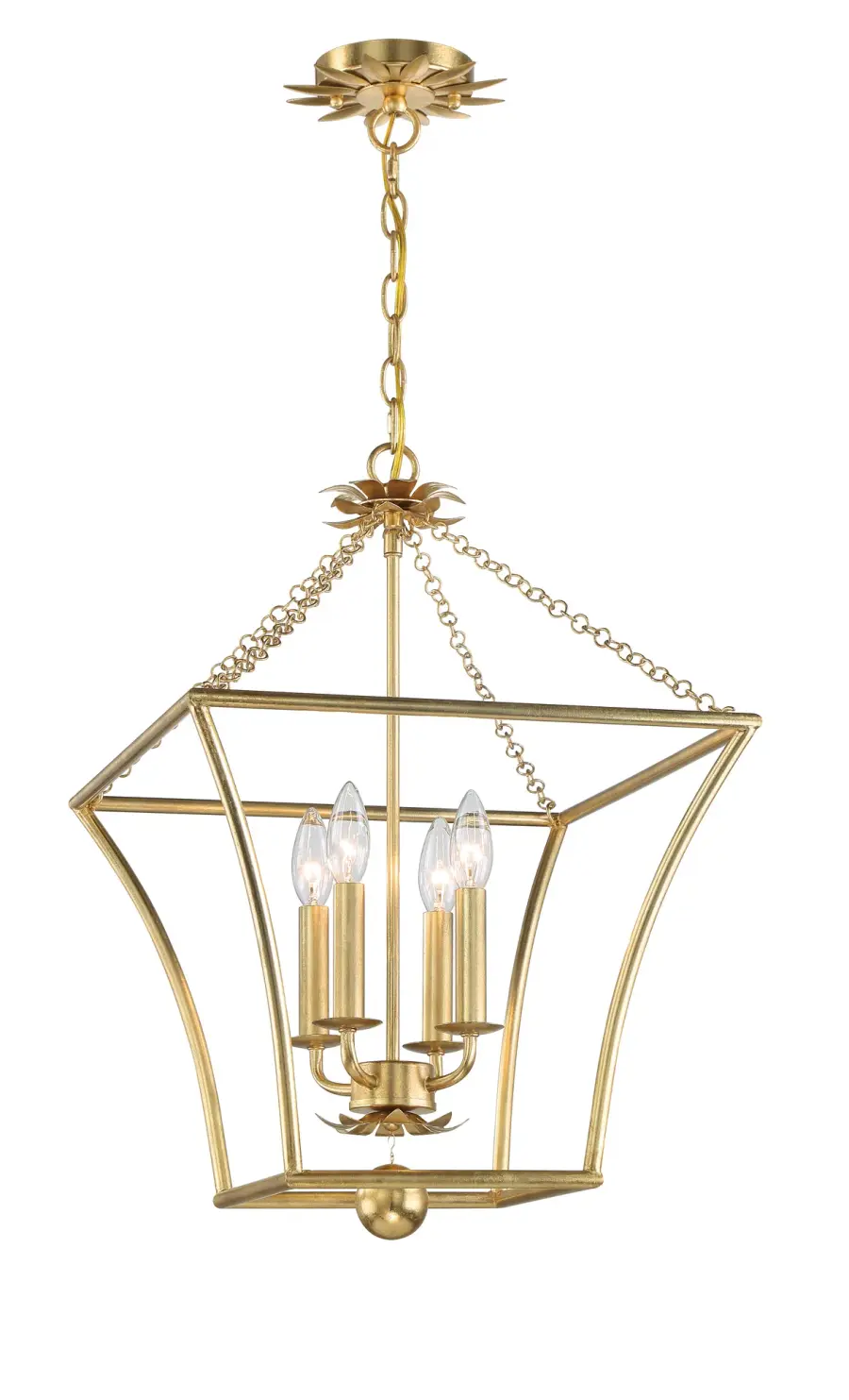 Broche 16" Chandelier in Antique Gold - Image 3