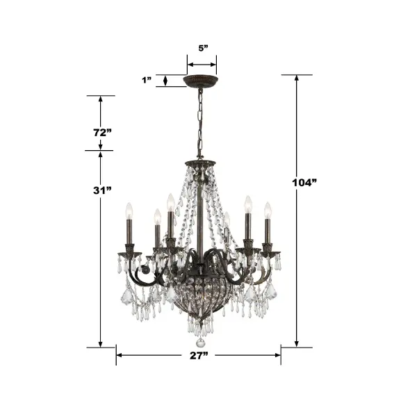 Vanderbilt 27" Crystal Chandelier - Image 2