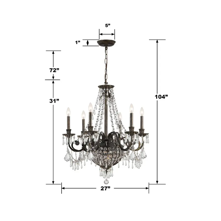 Vanderbilt 27" Crystal Chandelier - Image 2
