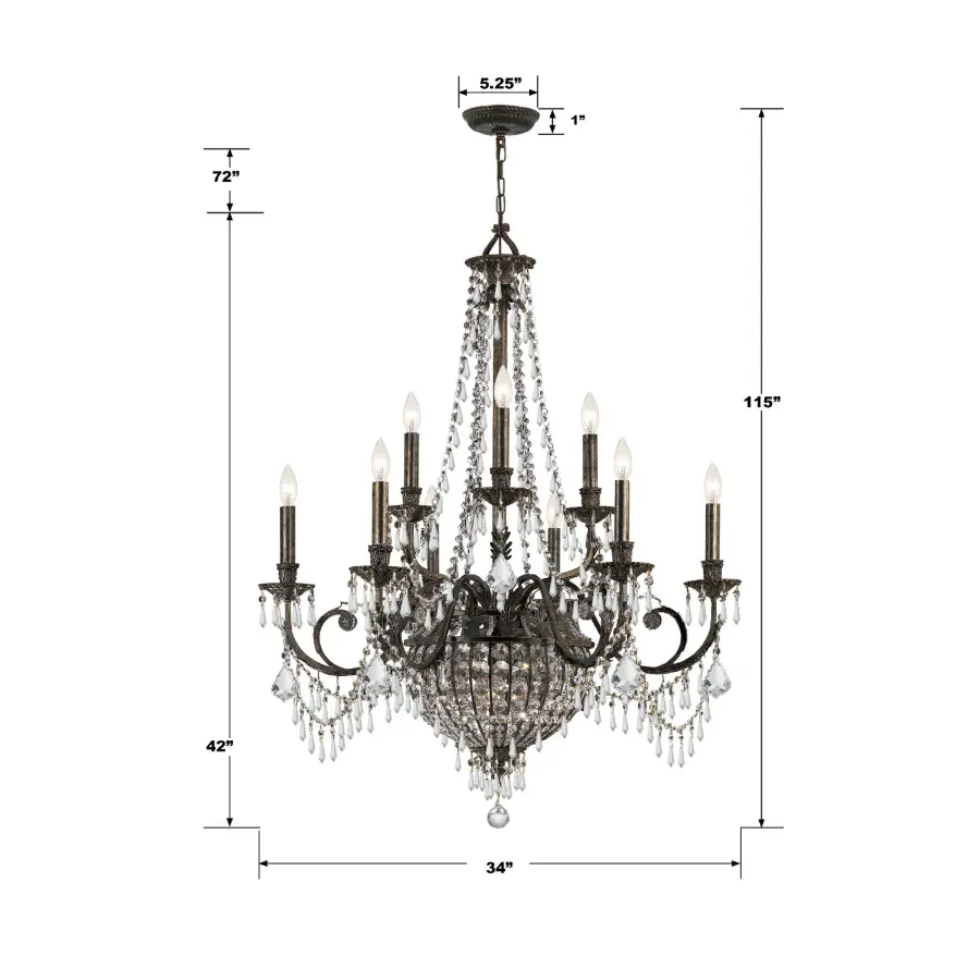 Vanderbilt 34" Crystal Chandelier - Image 2