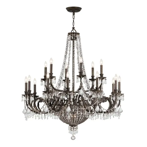The Vanderbilt 44" chandelier embodies aristocratic elegance with hand-cut crystal and English bronze finish. This statement piece delivers Victorian opulence perfect for grand spaces requiring dramatic lighting.