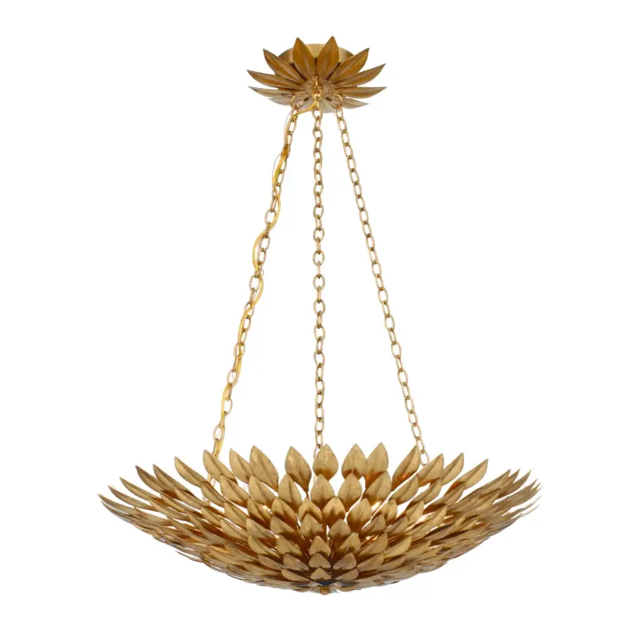 Broche 24.5" Antique Gold Chandelier - Image 1