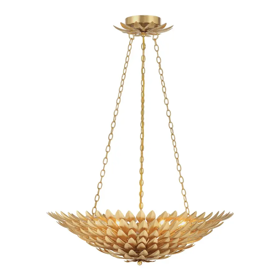 Broche 24.5" Antique Gold Chandelier - Image 4