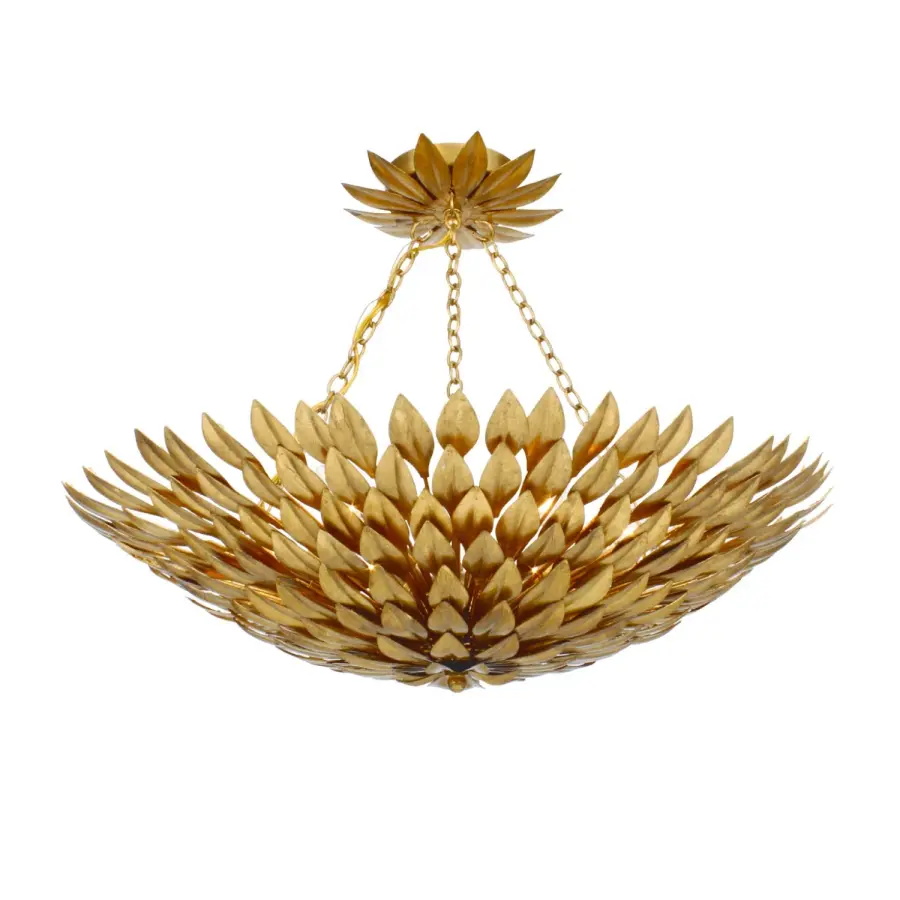 Broche 24.5" Semi Flush Mount in Matte White - Image 1