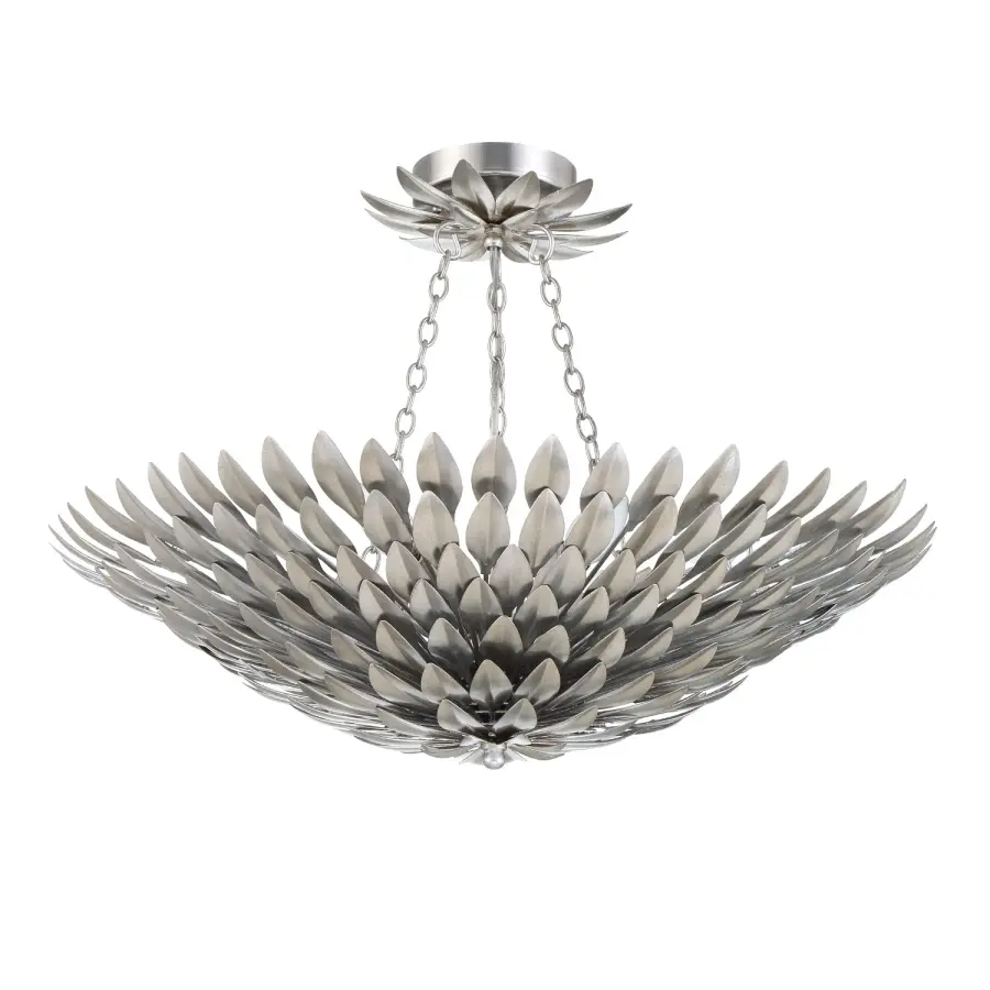 Broche 24.5" Semi Flush Mount in Matte White - Image 14