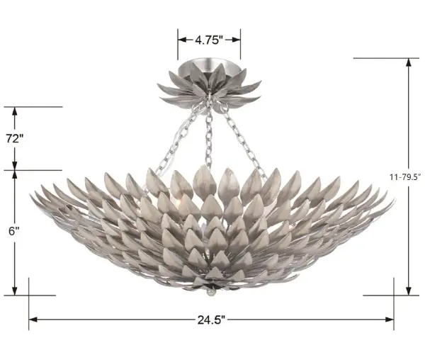 Broche 24.5" Semi Flush Mount in Matte White - Image 17