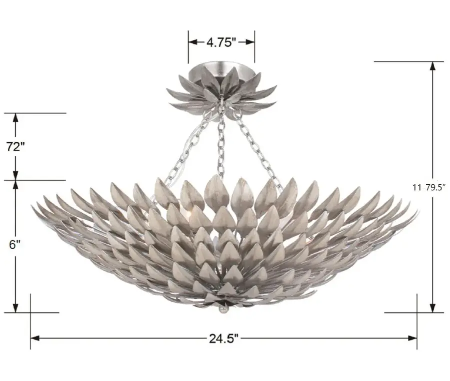Broche 24.5" Semi Flush Mount in Matte White - Image 17